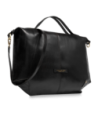 Borsa a tracolla in pelle con zip taglia L The Bridge Icons – Nero/Oro