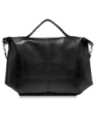 Borsa a tracolla in pelle con zip taglia L The Bridge Icons – Nero/Oro