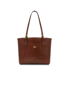 Borsa shopper in pelle con zip The Bridge Story Donna – Marrone/Oro - foto 1