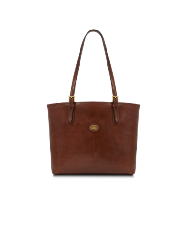 Borsa shopper in pelle con zip The Bridge Story Donna – Marrone/Oro - foto 1