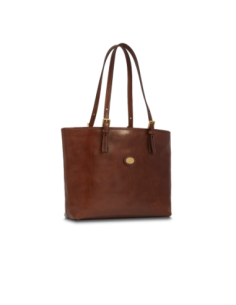 Borsa shopper in pelle con zip The Bridge Story Donna – Marrone/Oro - foto 1 2