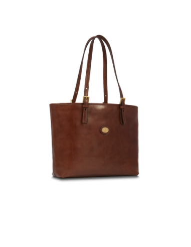 Borsa shopper in pelle con zip The Bridge Story Donna – Marrone/Oro - foto 2