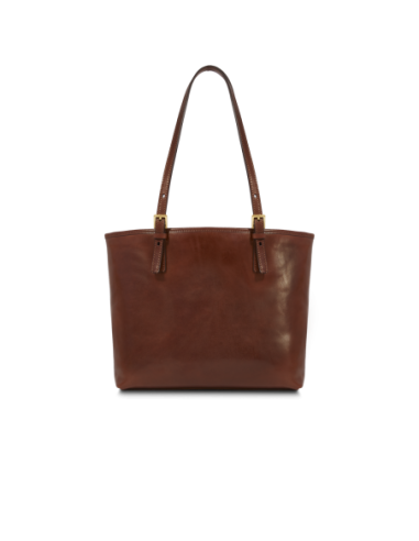 Borsa shopper in pelle con zip The Bridge Story Donna – Marrone/Oro - foto 3