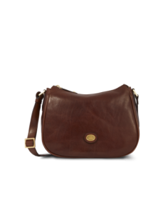 Borsa a tracolla in pelle con zip The Bridge Story Donna – Marrone/Oro - foto 1