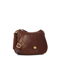 Borsa a tracolla in pelle con zip The Bridge Story Donna – Marrone/Oro - foto 1 2
