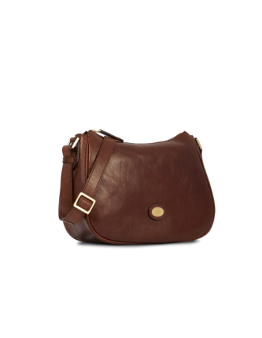 Borsa a tracolla in pelle con zip The Bridge Story Donna – Marrone/Oro - foto 2