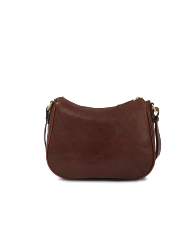 Borsa a tracolla in pelle con zip The Bridge Story Donna – Marrone/Oro - foto 3