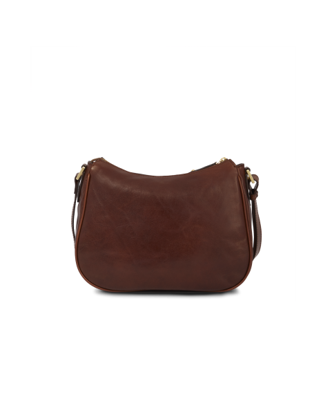 Borsa a tracolla in pelle con zip The Bridge Story Donna – Marrone/Oro - foto 3