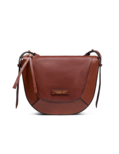 Borsa a tracolla piccola in pelle The Bridge Fedora – Marrone/Oro - foto 1