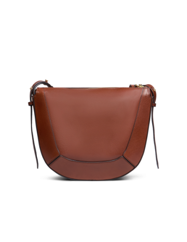 Borsa a tracolla piccola in pelle The Bridge Fedora – Marrone/Oro - foto 3