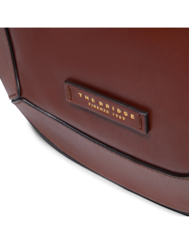 Borsa a tracolla piccola in pelle The Bridge Fedora – Marrone/Oro - foto 5