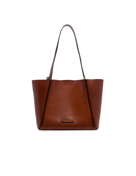 Borsa shopper in pelle con pochette coordinata The Bridge Icons – Marrone/Oro - foto 1