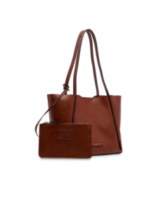 Borsa shopper in pelle con pochette coordinata The Bridge Icons – Marrone/Oro - foto 1 2