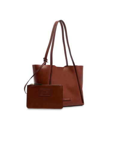 Borsa shopper in pelle con pochette coordinata The Bridge Icons – Marrone/Oro - foto 2