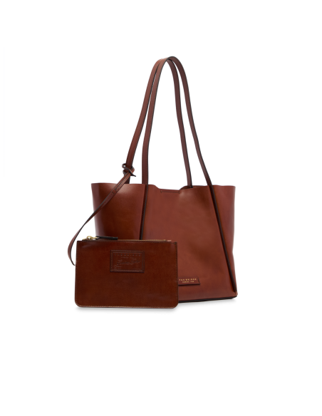 Borsa shopper in pelle con pochette coordinata The Bridge Icons – Marrone/Oro - foto 2