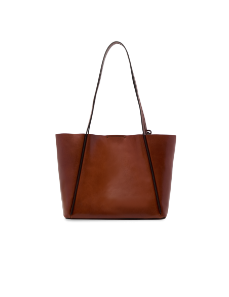 Borsa shopper in pelle con pochette coordinata The Bridge Icons – Marrone/Oro - foto 3