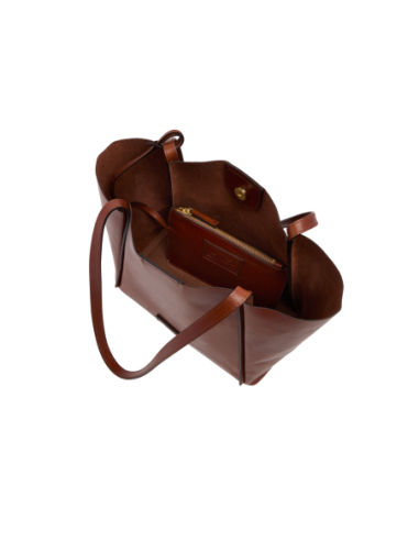 Borsa shopper in pelle con pochette coordinata The Bridge Icons – Marrone/Oro - foto 4