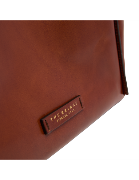 Borsa shopper in pelle con pochette coordinata The Bridge Icons – Marrone/Oro - foto 5
