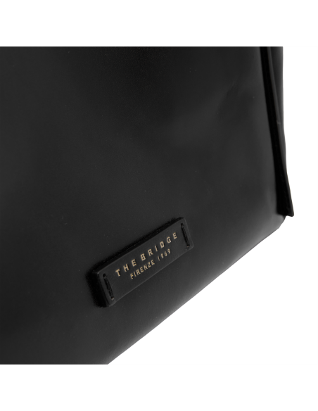 Borsa shopper in pelle con pochette coordinata The Bridge Icons – Nero/Oro - foto 5