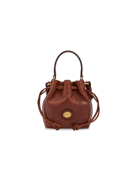 Borsa secchiello mini in pelle con tracolla The Bridge Story Donna – Marrone/Oro - foto 1