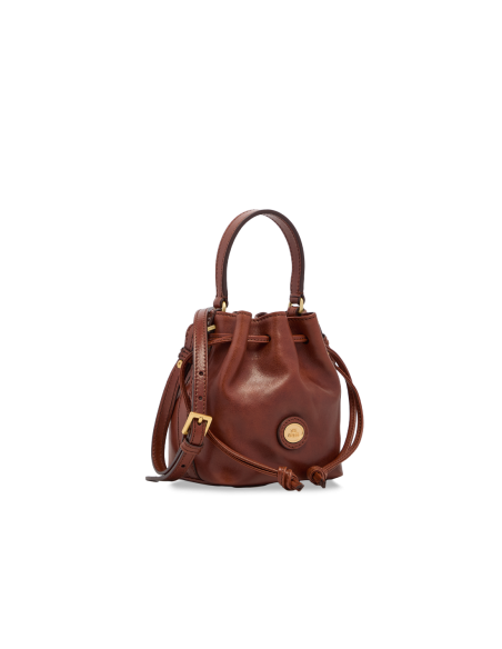Borsa secchiello mini in pelle con tracolla The Bridge Story Donna – Marrone/Oro - foto 2