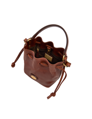 Borsa secchiello mini in pelle con tracolla The Bridge Story Donna – Marrone/Oro - foto 4