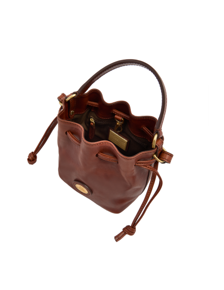 Borsa secchiello mini in pelle con tracolla The Bridge Story Donna – Marrone/Oro - foto 4