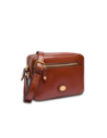 Borsa a tracolla uomo in pelle con zip frontale The Bridge Story Uomo – Marrone/Oro