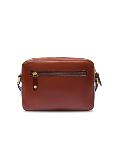 Borsa a tracolla uomo in pelle con zip frontale The Bridge Story Uomo – Marrone/Oro - foto 3