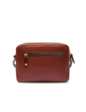 Borsa a tracolla uomo in pelle con zip frontale The Bridge Story Uomo – Marrone/Oro