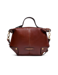 Borsa a tracolla in pelle con zip taglia S The Bridge Icons – Marrone/Oro - foto 1