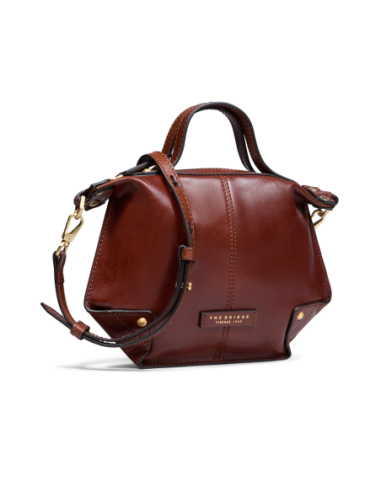 Borsa a tracolla in pelle con zip taglia S The Bridge Icons – Marrone/Oro - foto 2