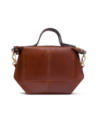 Borsa a tracolla in pelle con zip taglia S The Bridge Icons – Marrone/Oro