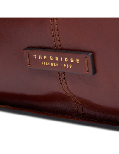 Borsa a tracolla in pelle con zip taglia S The Bridge Icons – Marrone/Oro - foto 5