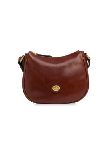 Borsa a tracolla piccola in pelle con zip The Bridge Story Donna – Marrone/Oro - foto 1