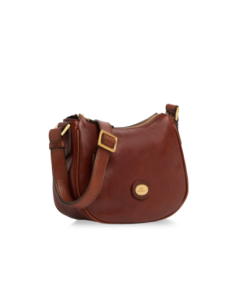 Borsa a tracolla piccola in pelle con zip The Bridge Story Donna – Marrone/Oro - foto 1 2
