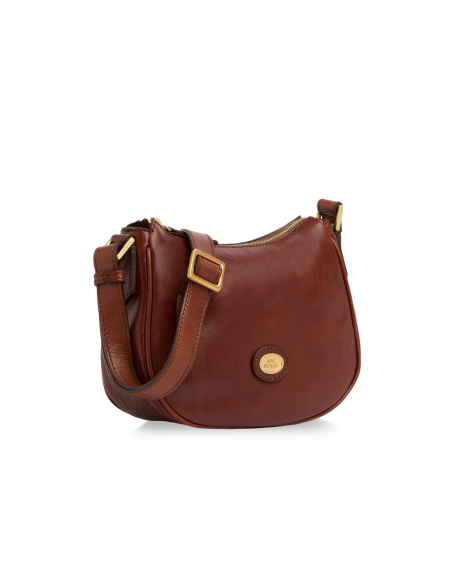 Borsa a tracolla piccola in pelle con zip The Bridge Story Donna – Marrone/Oro - foto 2