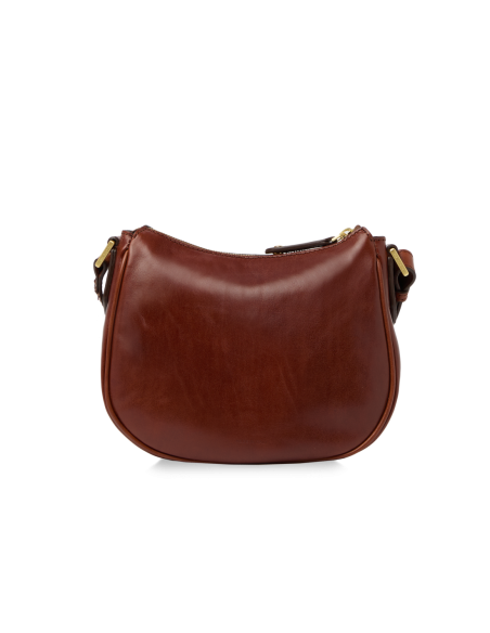 Borsa a tracolla piccola in pelle con zip The Bridge Story Donna – Marrone/Oro - foto 3
