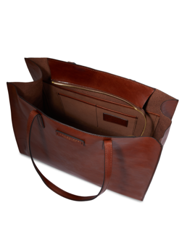 Borsa shopper in pelle The Bridge Mirra – Marrone/Oro - foto 4
