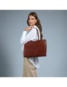 Borsa shopper in pelle The Bridge Mirra – Marrone/Oro Borsa shopper in pelle The Bridge Mirra – Marrone/Oro