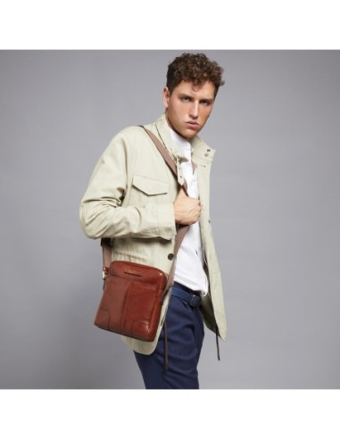 Borsello uomo in pelle con zip The Bridge Vespucci – Nero/Rutenio - foto 3