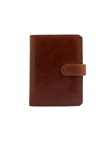 Agenda slim in pelle con interno ricaricabile The Bridge Story Uomo – Marrone/Oro - foto 1
