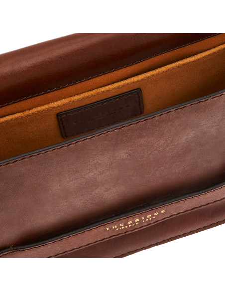 Borsa a tracolla media in pelle The Bridge Lucrezia – Marrone/Oro - foto 2