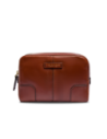 Pochette uomo in pelle con zip The Bridge Vespucci – Marrone/Oro