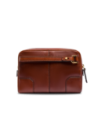Pochette uomo in pelle con zip The Bridge Vespucci – Marrone/Oro