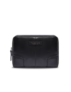 Pochette uomo in pelle con zip The Bridge Vespucci – Nero/Rutenio - foto 1