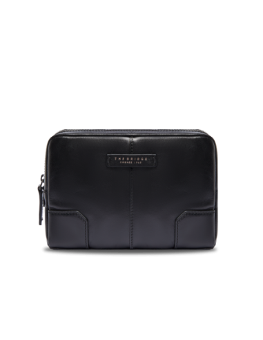 Pochette uomo in pelle con zip The Bridge Vespucci – Nero/Rutenio - foto 1