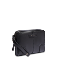Pochette uomo in pelle con zip The Bridge Vespucci – Nero/Rutenio - foto 1 2
