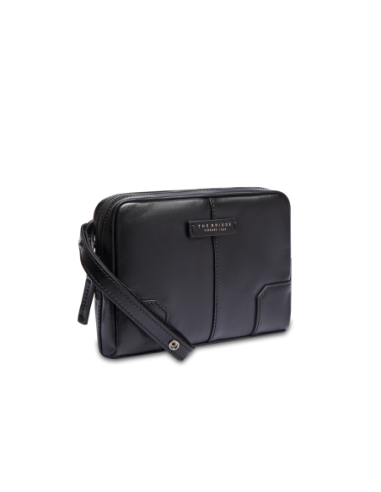 Pochette uomo in pelle con zip The Bridge Vespucci – Nero/Rutenio - foto 2