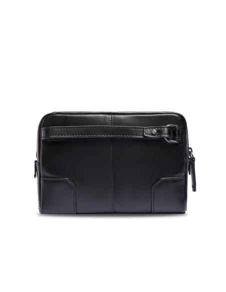 Pochette uomo in pelle con zip The Bridge Vespucci – Nero/Rutenio - foto 3